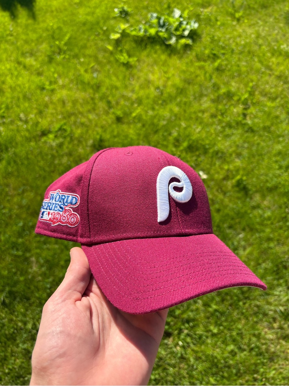 Philadelphia Phillies Maroon Baseball Cap with 1980 World Series Patch snap back
